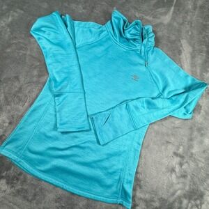 Umbro Women's 1/4 Zip Blue Size Small Cowl Neck Pullover Athletic